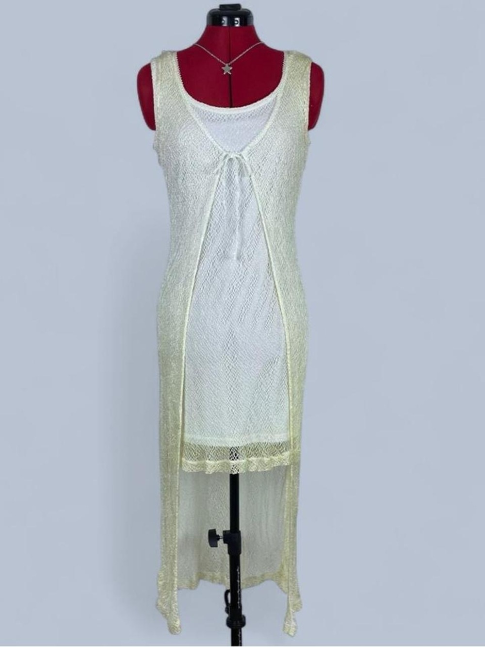 90s Vintage 2 Piece Mesh Dress